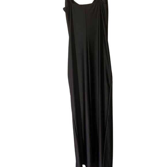 Popular 21 Sleek Black Bodycon Full Length W/ Side Slit Women’s Large - Picture 6 of 7